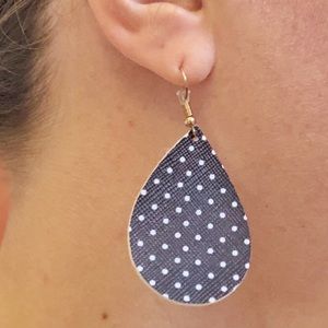 Black and white polka dot earrings